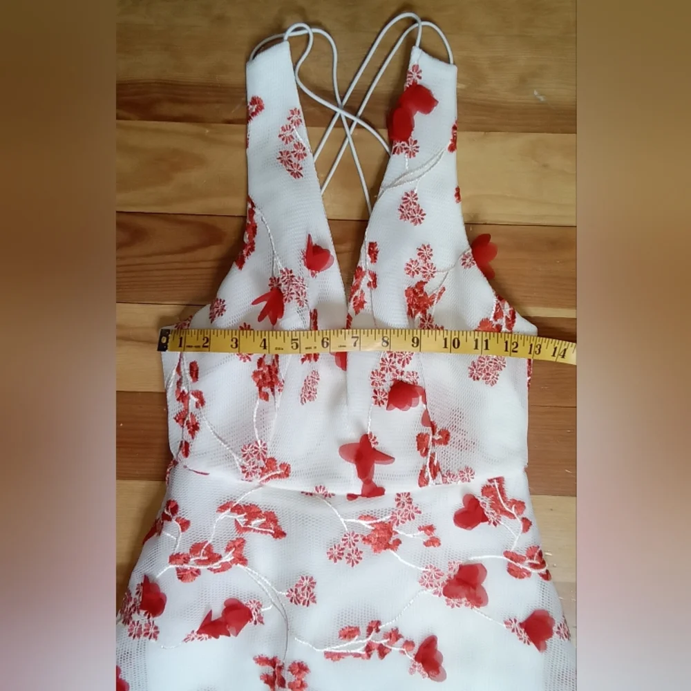 Akira Floral Mesh Crossback Dress.